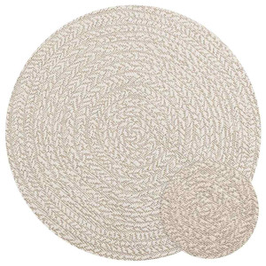 vidaXL Vloerkleed ZIZUR crème binnen en buiten Ø 90 cm jute look