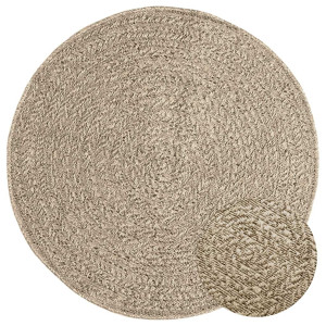 vidaXL Vloerkleed ZIZUR beige binnen en buiten Ø 90 cm jute look