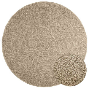 vidaXL Vloerkleed ZIZUR beige binnen en buiten Ø 160 cm jute look