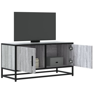 vidaXL Tv-meubel 80x34,5x40 cm bewerkt hout metaal grijs sonoma eiken