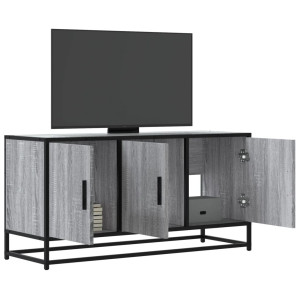 vidaXL Tv-meubel 100x35x50 cm bewerkt hout metaal grijs sonoma eiken