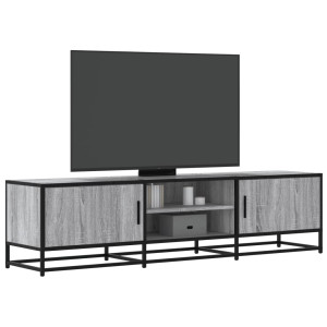 vidaXL Tv-meubel 160x35x41 cm bewerkt hout metaal grijs sonoma eiken