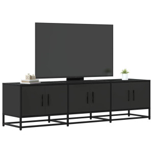 vidaXL Tv-meubel 150x35x41 cm bewerkt hout en metaal zwart