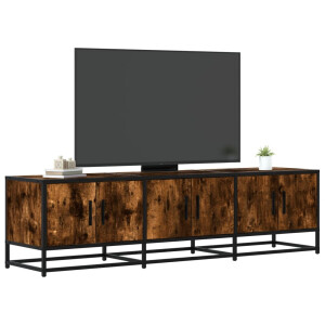 vidaXL Tv-meubel 150x35x41 cm bewerkt hout metaal gerookt eikenkleurig