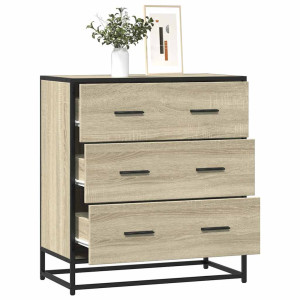 vidaXL Dressoir 68x35x76 cm bewerkt hout en metaal sonoma eikenkleur