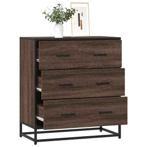 vidaXL Dressoir 68x35x76 cm bewerkt hout en metaal bruin eikenkleur