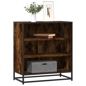 vidaXL Dressoir 68x35x76 cm bewerkt hout en metaal gerookt eiken