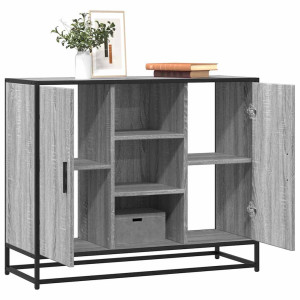 vidaXL Dressoir 92x35x76 cm bewerkt hout grijs sonoma eikenkleurig