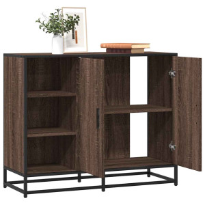 vidaXL Dressoir 92x35x76 cm bewerkt hout bruin eikenkleurig