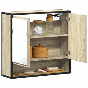 vidaXL Badkamerspiegelkast Sonoma eiken 65x20x60 cm bewerkt hout