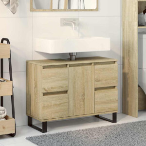 vidaXL Badkamerkast 80x33x60 cm bewerkt hout sonoma eikenkleurig
