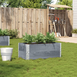 vidaXL Plantenbak 100x50 cm massief grenenhout grijs