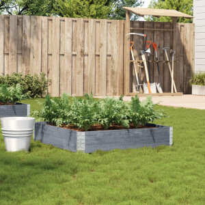 vidaXL Plantenbak 100x100 cm massief grenenhout grijs