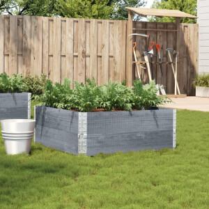 vidaXL Plantenbak 100x100 cm massief grenenhout grijs