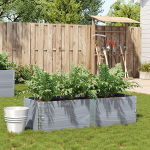 vidaXL Plantenbak 150x50 cm massief grenenhout grijs