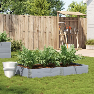 vidaXL Plantenbak 150x100 cm massief grenenhout grijs