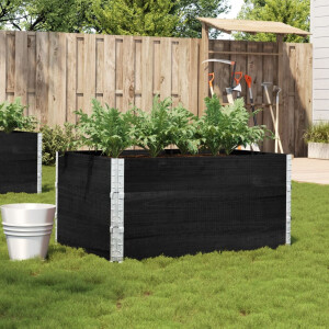 vidaXL Plantenbak 120x80 cm massief grenenhout zwart