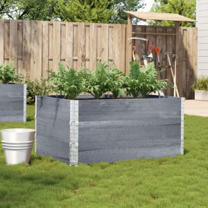 vidaXL Plantenbak 120x80 cm massief grenenhout grijs