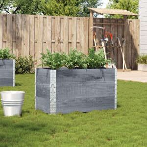 vidaXL Plantenbak 100x50 cm massief grenenhout grijs