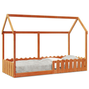 vidaXL Bedhuis wasbruin massief grenenhout 80x200 cm