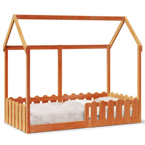 vidaXL Bedhuis wasbruin massief grenenhout 80x160 cm