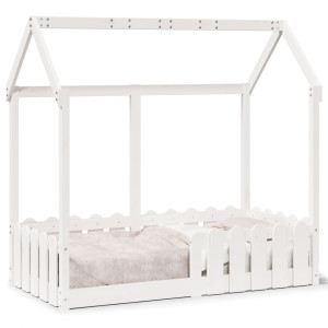 vidaXL Bedhuis wit massief grenenhout 70x140 cm