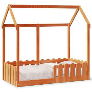 vidaXL Bedhuis wasbruin massief grenenhout 70x140 cm