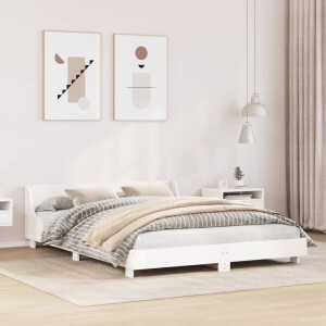 vidaXL Bedframe zonder matras massief grenenhout wit 120x190 cm