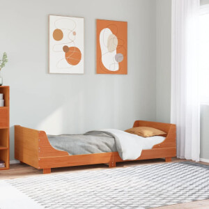 vidaXL Bedframe zonder matras massief grenenhout wasbruin 100x200 cm