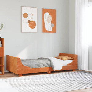 vidaXL Bedframe zonder matras massief grenenhout wasbruin 90x190 cm