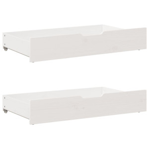 vidaXL Bedlades 2 st 90x55x17 cm massief grenenhout wit