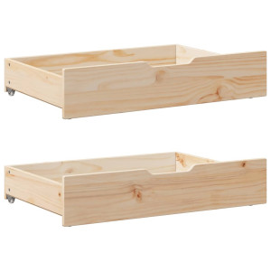 vidaXL Bedlades 2 st met wieltjes 85x55x17 cm massief grenenhout