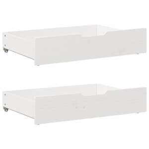 vidaXL Bedlades 2 st 85x55x17 cm massief grenenhout wit