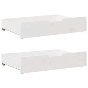 vidaXL Bedlades 2 st 80x55x17 cm massief grenenhout wit