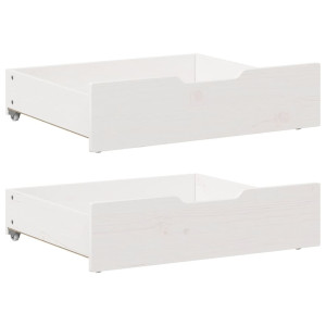 vidaXL Bedlades 2 st 75x55x17 cm massief grenenhout wit