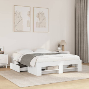 vidaXL Bedframe massief hout wit 120x200 cm