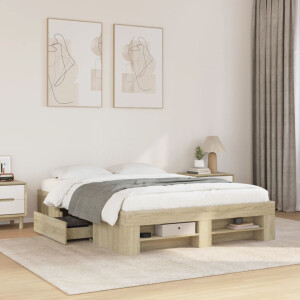 vidaXL Bedframe zonder matras hout sonoma eikenkleurig 120x200 cm