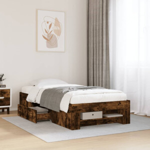vidaXL Bedframe zonder matras hout gerookt eikenkleurig 100x200 cm