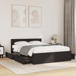 vidaXL Bedframe met hoofdeinde bruin eikenkleur 120x190 cm
