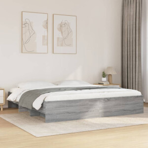 vidaXL Bedframe zonder matras 180x200 cm spaanplaat grijs Sonoma