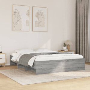 vidaXL Bedframe zonder matras 160x200 cm spaanplaat grijs Sonoma
