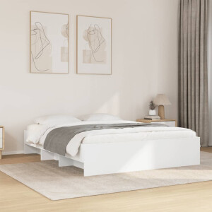 vidaXL Bedframe bewerkt hout wit 150x200 cm