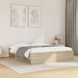vidaXL Bedframe zonder matras hout sonoma eikenkleurig 150x200 cm