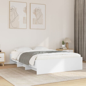 vidaXL Bedframe bewerkt hout wit 140x200 cm
