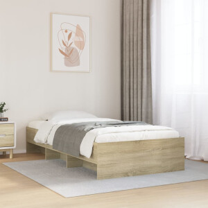 vidaXL Bedframe zonder matras hout sonoma eikenkleurig 100x200 cm