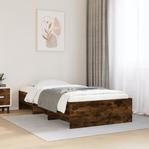 vidaXL Bedframe zonder matras hout gerookt eikenkleurig 100x200 cm