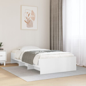 vidaXL Bedframe bewerkt hout wit 90x200 cm