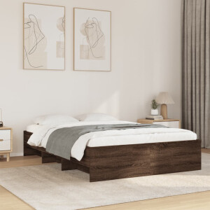 vidaXL Bedframe zonder matras bewerkt hout bruin eikenkleur 140x190 cm