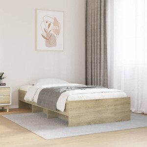 vidaXL Bedframe zonder matras hout sonoma eikenkleurig 90x190 cm