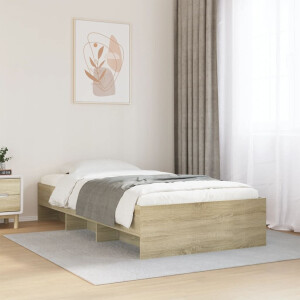vidaXL Bedframe zonder matras hout sonoma eikenkleurig 75x190 cm
